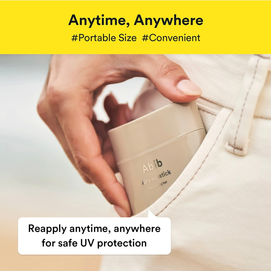 Abib Airy Sun Stick Smoothing Bar SPF 50+ (0.81 oz)