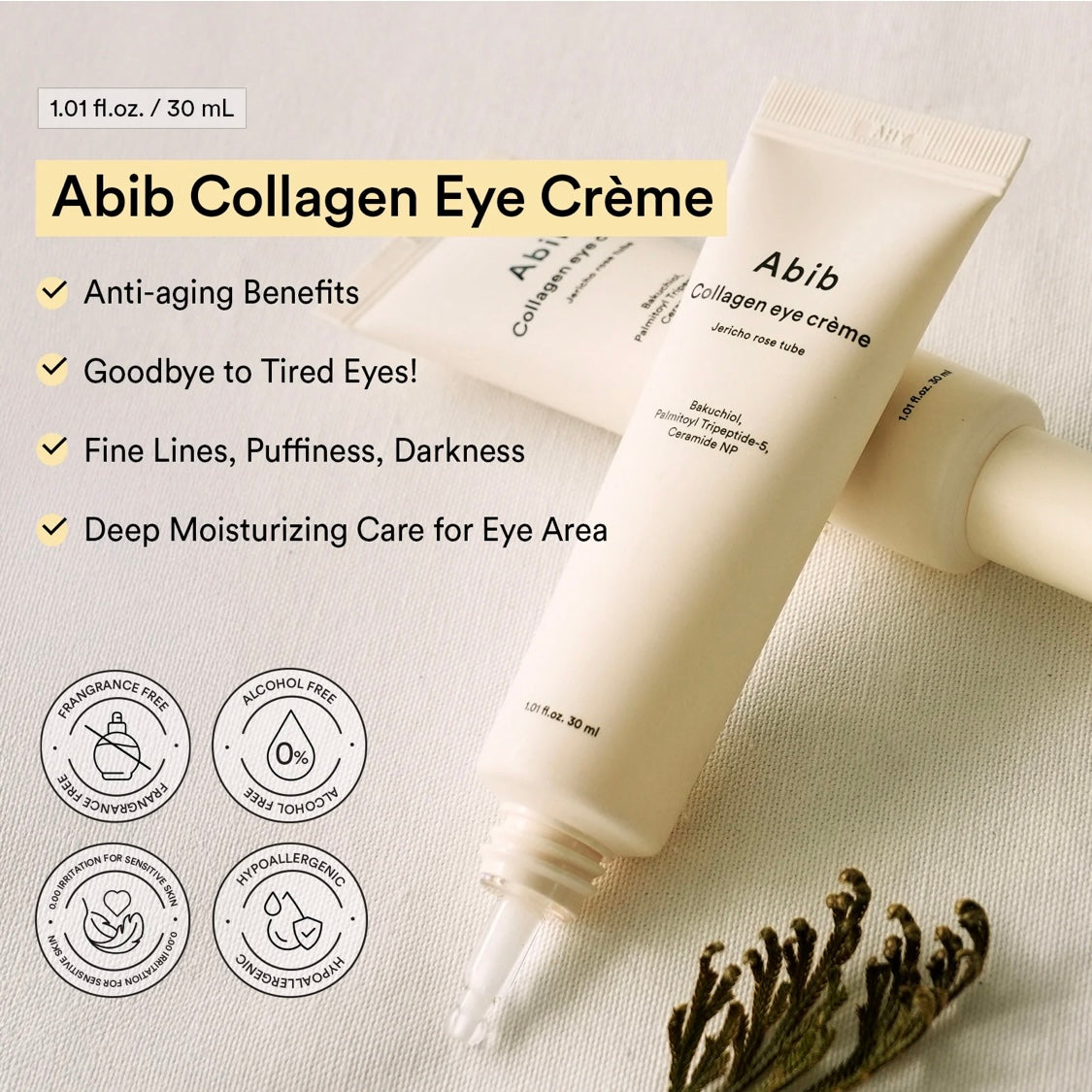 Abib Collagen Eye Cream Jericho Rose Tube (1.01 oz)