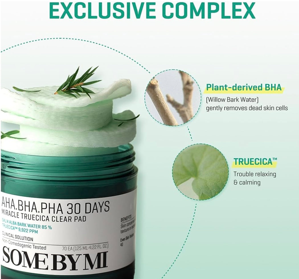 Some By Mi AHA BHA PHA 30 Days Miracle Trucica Clear Toner Pads (70 pads)