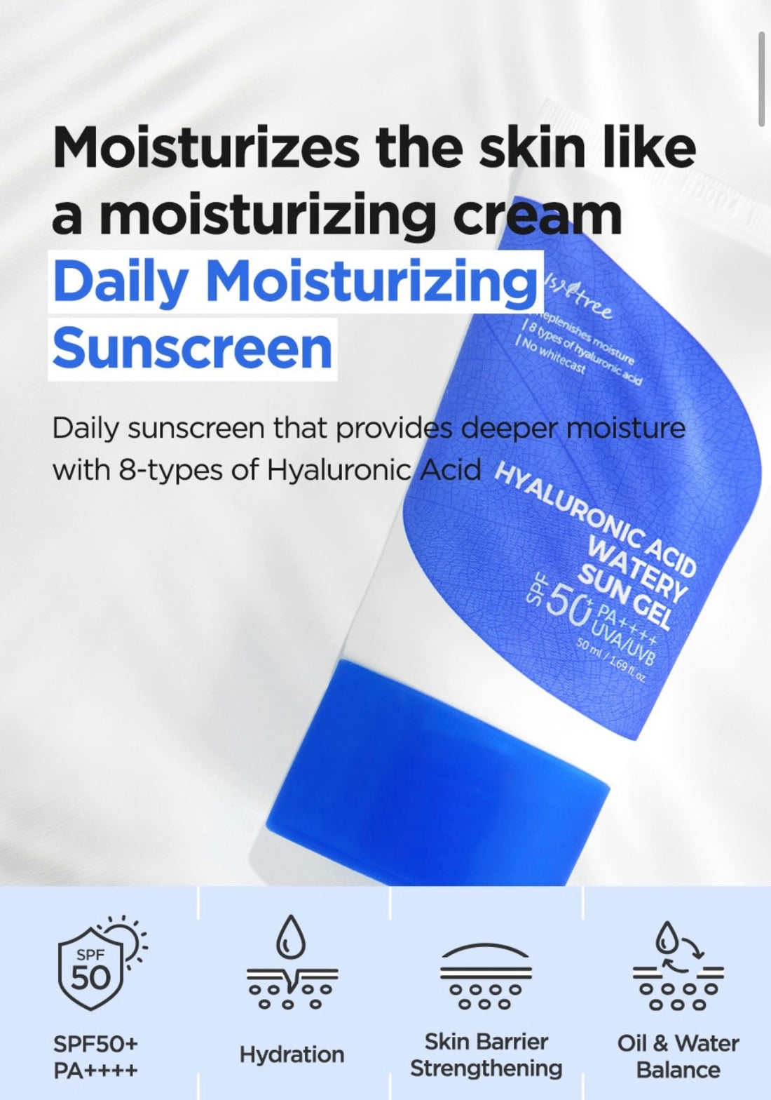 Isntree Hyaluronic Acid Watery Sun Gel SPF 50 (50ml)